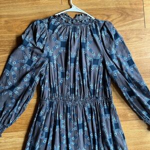 Universal Thread Blue and Gray Patterned Dress